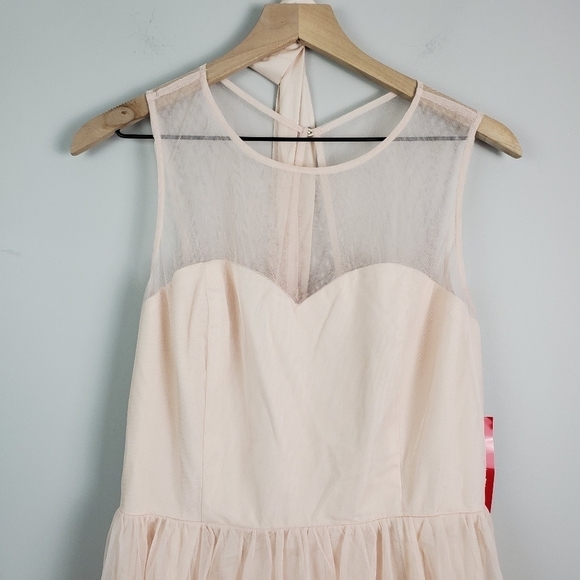 Asos Little Mistress Mesh Insert Maxi Dress Pink US 12 - Picture 5 of 12